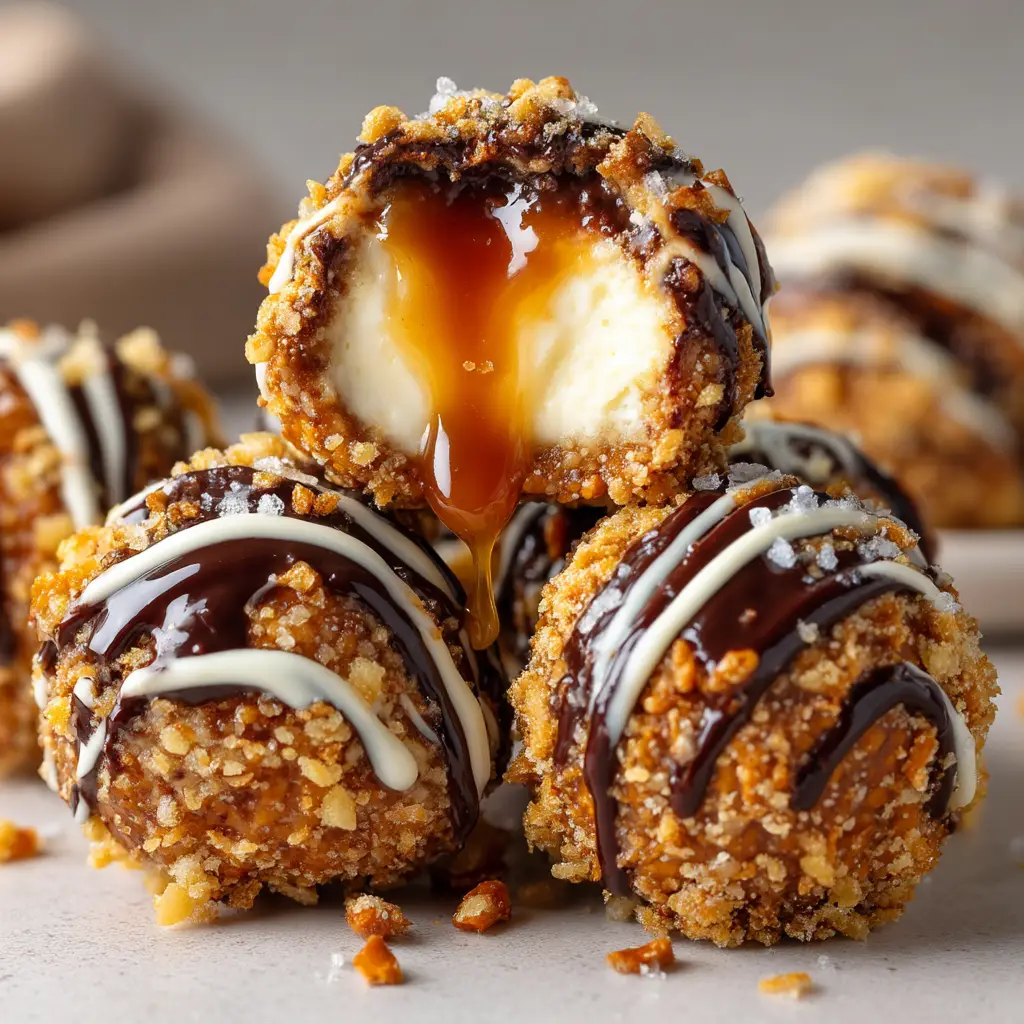 Salted Caramel Pretzel Cheesecake Balls: No-Bake Dessert