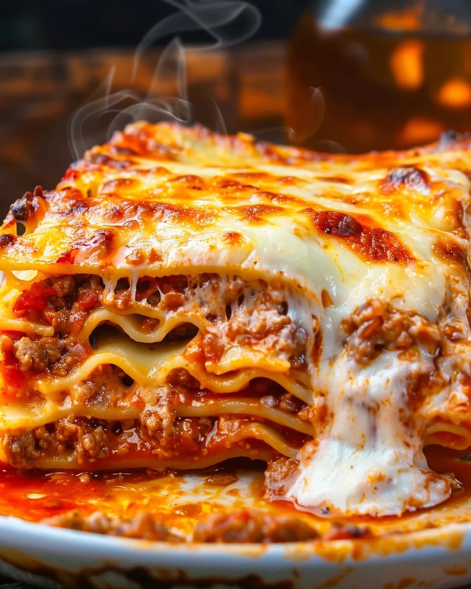 Maggiano's Lasagna with Rich Meat Sauce and Creamy Ricotta