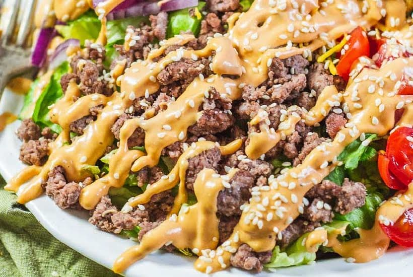 Big Mac in a Bowl: Hamburger Salad with Pickles and Cheddar
