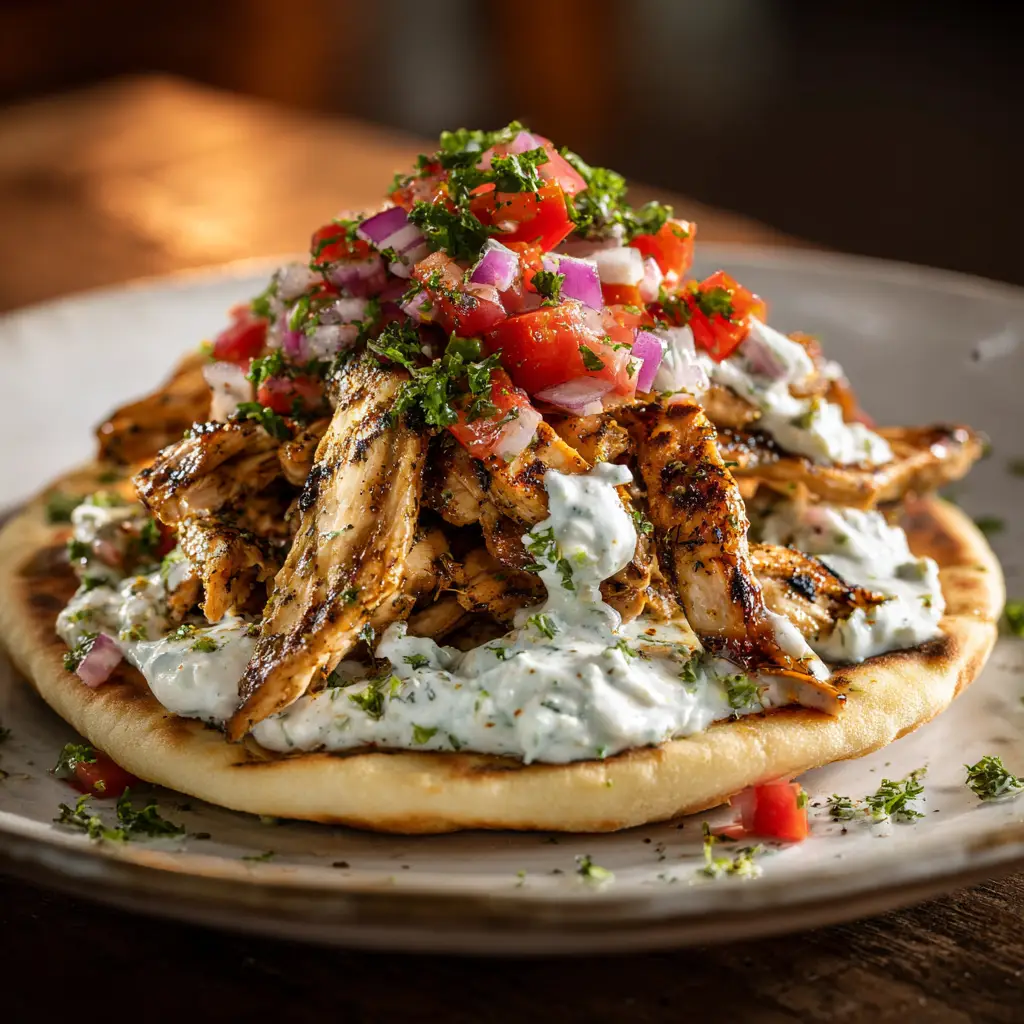Greek Chicken Gyros with Homemade Tzatziki
