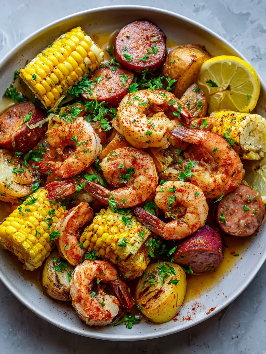 Shrimp Boil with Andouille and Spiced Butter