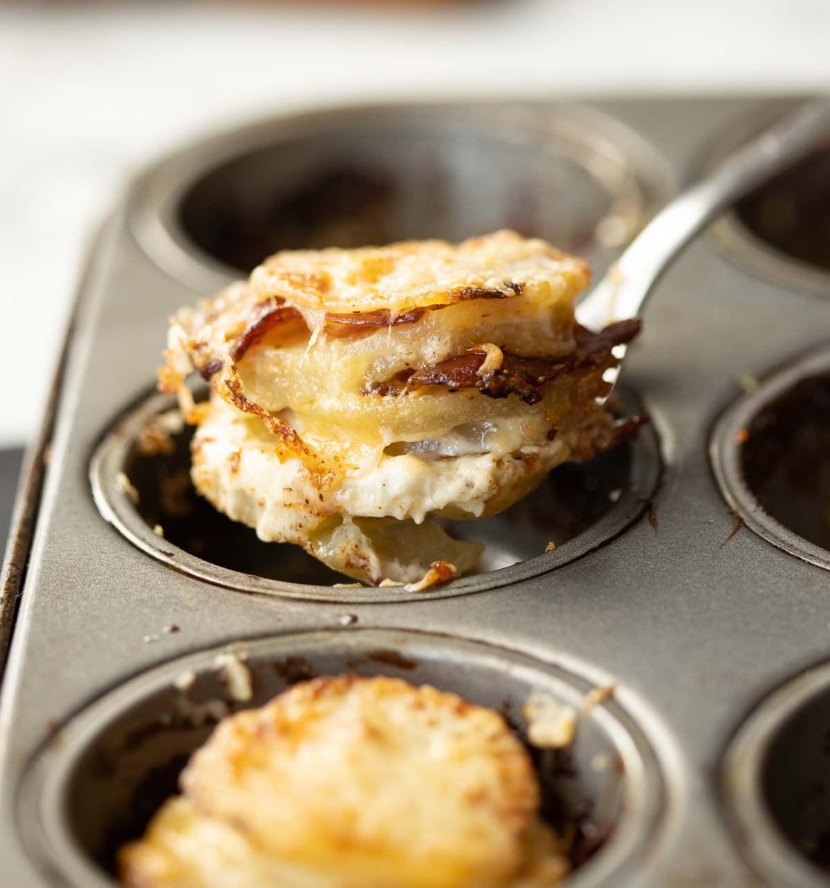 Cheesy Bacon Potato Stacks with Gruyere